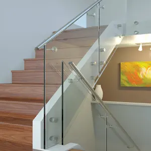 स्टेनलेस स्टील सीढ़ियों ग्लास रेलिंग गतिरोध पिन के साथ की कीमत प्रति मीटर