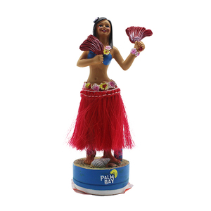 Hula kepala goyang anak perempuan hadiah boneka bobblehead resin kustom souvenir perjalanan hula Hawaii hadiah boneka bobblehead