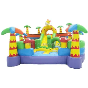 Forest design palm trees theme inflatable jumping castles with free blower