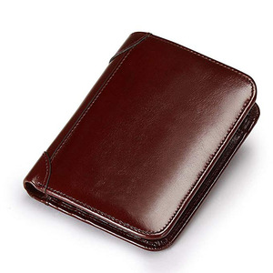 Del Cuoio Genuino degli uomini Del Raccoglitore della Tasca <span class=keywords><strong>Verticale</strong></span> del Supporto di Carta Bifold Della Borsa per Gli Uomini - Product Image 3