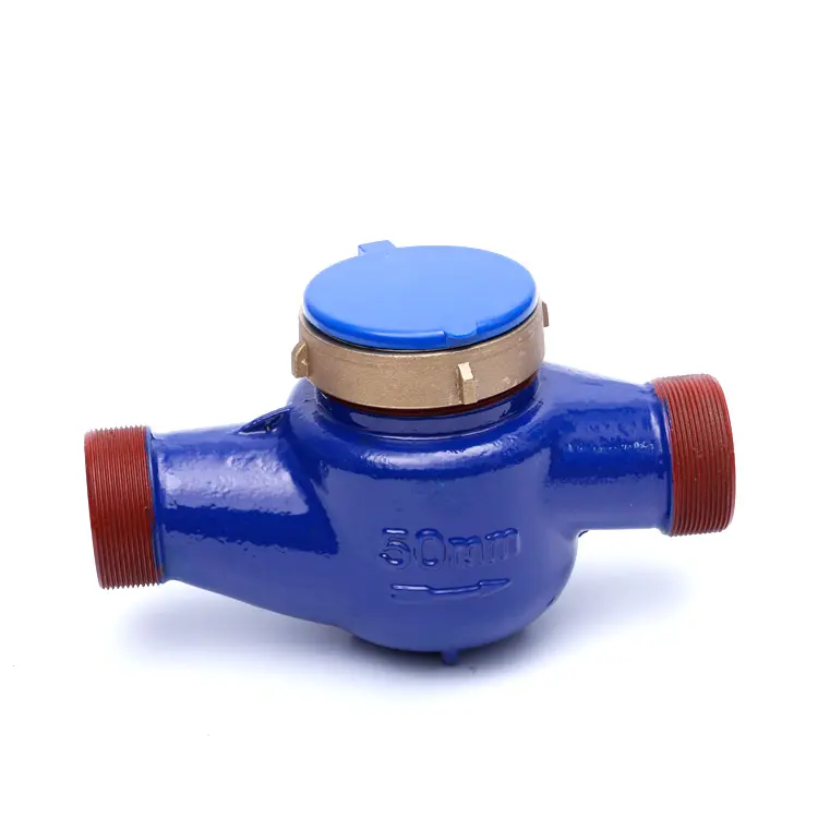 wholesale Bangladesh ISO 4064 Class B 50mm multijet dry dial type inner adjustment device cold water meter with copper pipe nut