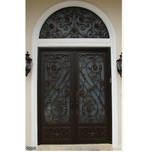 Nuovo moderno semplice singola <span class=keywords><strong>doppia</strong></span> <span class=keywords><strong>finestra</strong></span> porta ad arco superiore di sicurezza ingresso principale porta in ferro battuto - Product Image 6