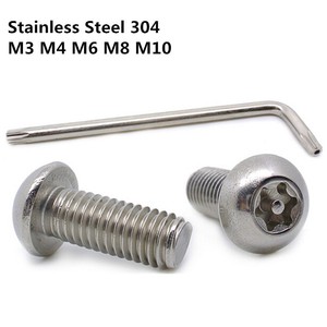 M4 M5 M6 M8 304 316 Roestvrijstalen Pin Torx Knop Kop <span class=keywords><strong>Safty</strong></span> Veiligheidsschroeven