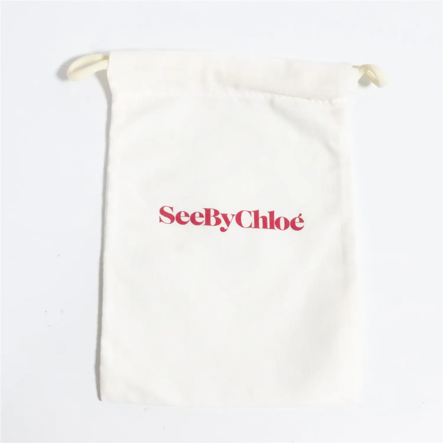 Logotipo personalizado logotipo rojo de impresión de alta calidad de algodón con cordón bolsas de polvo