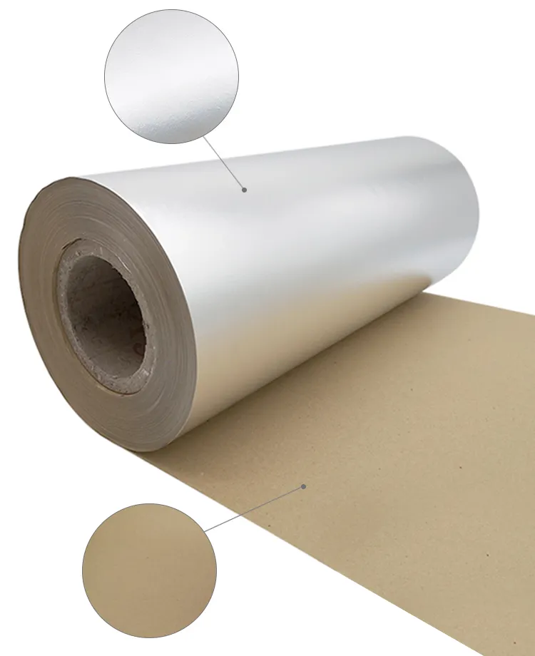 Aluminum silver wrapping paper coating side aluminum paper kraft roll for building insulation