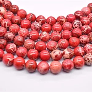 Wholesale A Grade Natural Stone Red Imperial Jasper Stone Beads