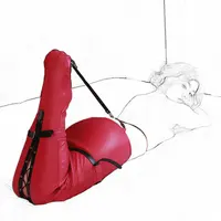 레드 인어 BDSM 섹스 속박 가방 가죽 커플 조절 에로틱 성인 섹스 제품