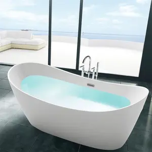 Vasca da bagno in acrilico autoportante di colore bianco