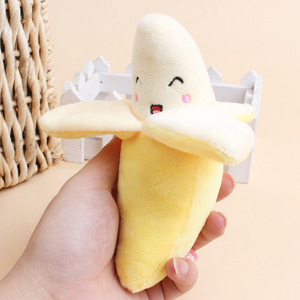 Yüksek kaliteli gıcırtılı muz köpek oyuncak peluş köpek çiğnemek halka sürdürülebilir ve isırmaya dayanıklı eğitim oyuncak - Product Image 2