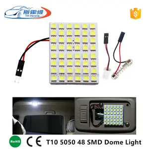 Super Bright Car Led 5050 48SMD Reading Panel Light DC12V Dome bulb Auto Interior Lamp With T10 W5W Festoon Adapter