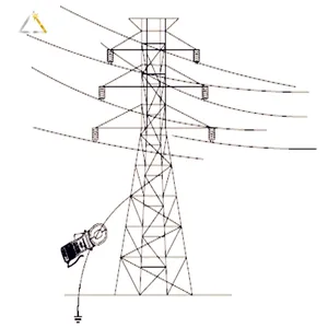 Transformador elétrico da estrutura da subestação da torre de aço