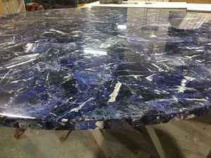 Bán Sỉ Đá Bán Quý Thạch Anh Sodalite Xanh Jasper Tấm Lớn/Mặt Bàn/Mặt Bàn/Tường/Sàn - Product Image 5