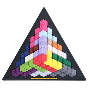 Permainan papan latihan otak IQ populer mainan anak-anak permainan piramida cerdas