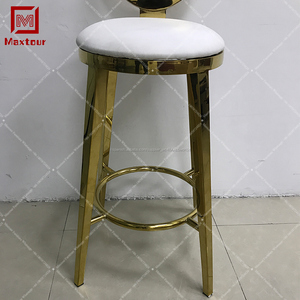 <span class=keywords><strong>Ronda</strong></span> vuelta de oro de acero inoxidable de cuero de <span class=keywords><strong>la</strong></span> PU de <span class=keywords><strong>bar</strong></span> silla alta - Product Image 5
