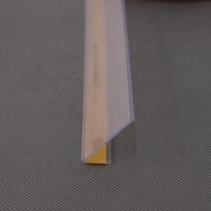 Meethope Display Retail Store Supermarket L Shape Angled clear <strong>Plastic</strong> Channel Extrus Data Self Adhesive <strong>Plastic</strong> <strong>Strip</strong> - Product Image 3