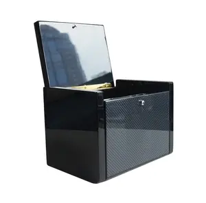 HW176 काले पियानो लाह खत्म 12mm MDF लकड़ी के इत्र की बोतल बॉक्स