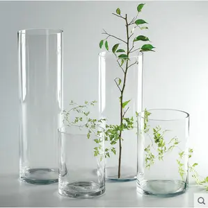 Jarrón <span class=keywords><strong>de</strong></span> <span class=keywords><strong>Vidrio</strong></span> Cilíndrico Simple y Económico para Decoración <span class=keywords><strong>de</strong></span> Bodas en Casa - Product Image 1