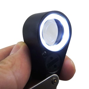แว่นขยายอัญมณีแบบ LED UV 20 เท่า พร้อมเลนส์ขนาด 21 มม. |   แว่นขยายกำลังขยายสูงสำหรับตรวจสอบอัญมณี เพชร และเครื่องประดับ (OEM) - Product Image 2