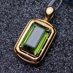 Collar con <span class=keywords><strong>Colgante</strong></span> <span class=keywords><strong>de</strong></span> <span class=keywords><strong>Turmalina</strong></span> Verde Natural <span class=keywords><strong>de</strong></span> 3.6ct, Oro Real <span class=keywords><strong>de</strong></span> 18k, Joyería <span class=keywords><strong>de</strong></span> Piedras Preciosas <span class=keywords><strong>de</strong></span> Estilo Exótico, Regalo para Mujer - Product Image 4
