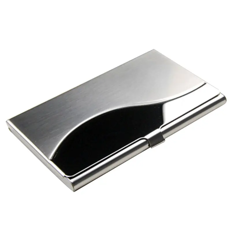 Laser Engraving Logo Stainless Steel Metal Card Holder Business Card Case Cards Box Custom Logo
