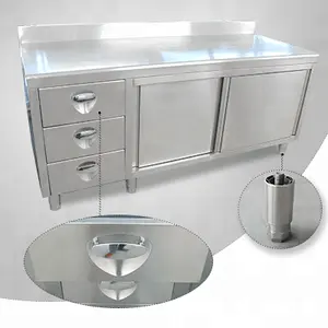 China factory hotel restaurant commercial kitchenware patent board Stainless Steel Work Tables with Three Drawers