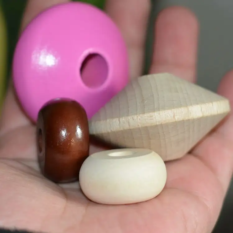 2 "Holz scheiben perlen Holz perlen mit Mulden loch Buchenholz große Perlen 50mm Großhandel