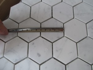Bianco grande hexágono mosaico de marmol de carrara blanco - Product Image 3