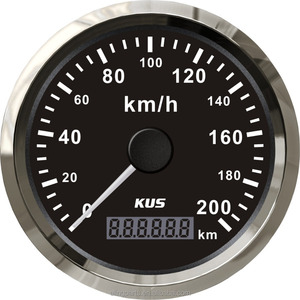KUS <span class=keywords><strong>GPS</strong></span> <span class=keywords><strong>Compteur</strong></span> De Vitesse D'odomètre Jauge Mètre 200 KM/H Pour Voiture <span class=keywords><strong>Moto</strong></span> Camions 3 3/8 "12 V 24 V Avec rétro-éclairage - Product Image 2