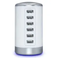 5V 6A 30W USB-Ladegerät 6 Anschlüsse USB-Hub-Ladestation mit Kühlkörper-kompatiblen Smartphones Tablet PC Power Bank-Gerät
