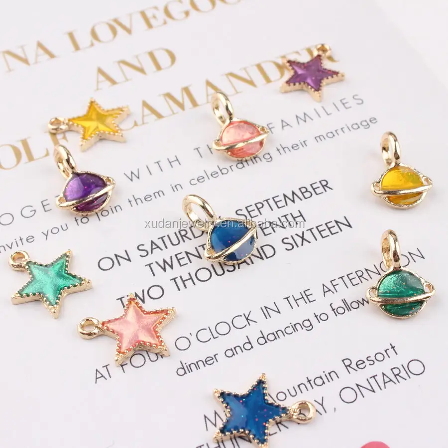 Beautiful Star Earth Universe Enamel Charms Pendant Fashion Jewelry Accessories fit Bracelet Necklace