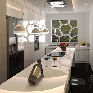 Meuble d'îlot de cuisine moderne très demandé avec finition laquée métallique, poignée intégrée, robinet et charnière pour la vente <span class=keywords><strong>en</strong></span> gros - Product Image 4