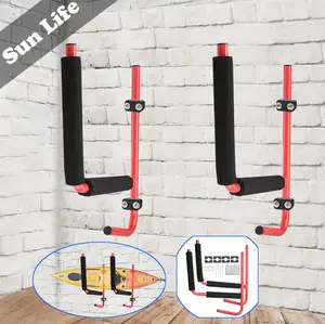 Pesado de acero Kayak de Kayak escalera de montaje en pared Rack de almacenamiento de tabla de surf canoa percha soporte del sostenedor del - Product Image 1