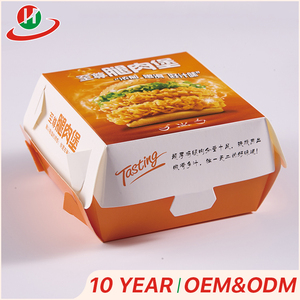 Caliente-venta de promoción recipientes de envasado de alimentos caja de papel hamburguesa de burger y comida rápida - Product Image 3