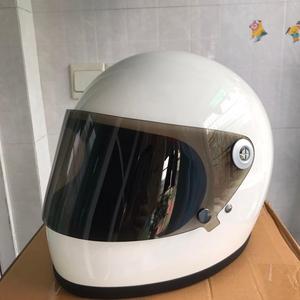 レトロFRPシェルフルフェイスグラスファイバーオートバイヘルメット、スモークレンズ付き - Product Image 5