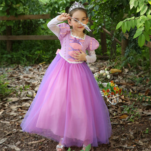 Disfraz de Princesa <span class=keywords><strong>Rapunzel</strong></span> de <span class=keywords><strong>Enredados</strong></span> para Niñas, Vestido de Fiesta, Disfraz de Halloween, Ropa de Fiesta para Niñas - Product Image 3