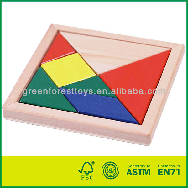 Tangram игра головоломка деревянная плитка и коробка
