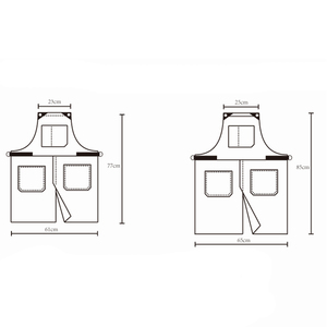 <span class=keywords><strong>Delantal</strong></span> de Trabajo de Mezclilla Negra con Correas de Cuero para Barista, Restaurante, Jardinería, Floristería, Estilista, Salón de Belleza - Product Image 6