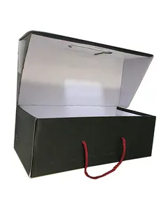 Outdoor Hiking shoe storage box Shoes box mockup Black logo corrugated shoes box