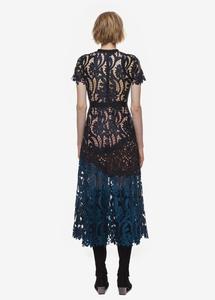 Abito Casual da Donna <span class=keywords><strong>in</strong></span> <span class=keywords><strong>Pizzo</strong></span> <span class=keywords><strong>Nero</strong></span> e Blu di Alta Qualità, <span class=keywords><strong>Taglie</strong></span> <span class=keywords><strong>Forti</strong></span>, Lunghezza Midi - Product Image 3