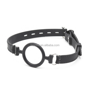 Einfache Design Volle Medizinische Silikon o-ring Gag Mit PU Leder Offenen Mund Gag Restraint Erwachsene Spielzeug - Product Image 3