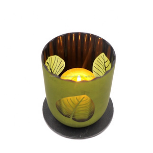 Venta al por mayor vintage hecho a mano y <span class=keywords><strong>bar</strong></span> uso verde frasco de vidrio vela - Product Image 2