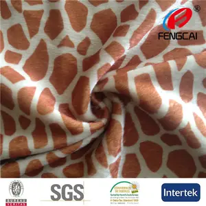 100% polyester girafe impression velboa / velours tissu