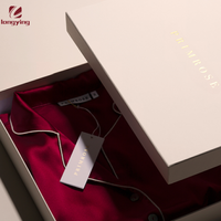 Boîtes carton en papier de luxe avec logo personnalisé, boîtes d'emballage en coton véritable avec lin pur, pour pyjama, vêtements et cosmétiques, 50 pièces