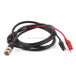 Coaxial Cable Copper BNC Connector to Two Alligator Clip Oscilloscope Probe Test Lead Cable 54cm