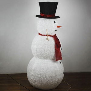Tissu Saisonnière Classique Top <span class=keywords><strong>Noel</strong></span> Led d'intérieur En Gros Décor De Noël grandes décorations de bonhomme de neige avec Chapeau et Écharpe - Product Image 5