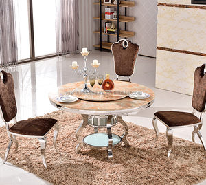 <span class=keywords><strong>Tavolo</strong></span> da Pranzo <span class=keywords><strong>Rotondo</strong></span> in <span class=keywords><strong>Marmo</strong></span> con Centro Girevole, Nuovo Modello Reale Italiano, Design di Lusso per Sala da Pranzo - Product Image 3