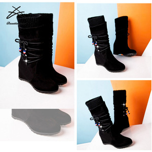 Nuovi Stivali da <span class=keywords><strong>Donna</strong></span> alla Moda Autunno Inverno con Zeppa Media, Stivali da <span class=keywords><strong>Equitazione</strong></span> per <span class=keywords><strong>Donna</strong></span> - Product Image 6