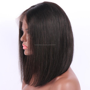corto Bob brasileño pelucas de pelo humano para los hombres negros pelucas delanteras del cordón con <span class=keywords><strong>el</strong></span> pelo del bebé - Product Image 2