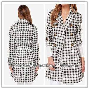 abrigo botón len blanco y negro estrella de moda labrigo nuevo a granel del abrigos de venta al por mayor autunm de invierno - Product Image 1
