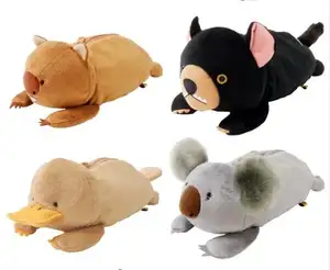 Dolması hayvan aile koala ayı platypus peluş oyuncak bebek çantası, küçük pencilbag/peluş platypus pencilcase oyuncak için öğrenci hediye